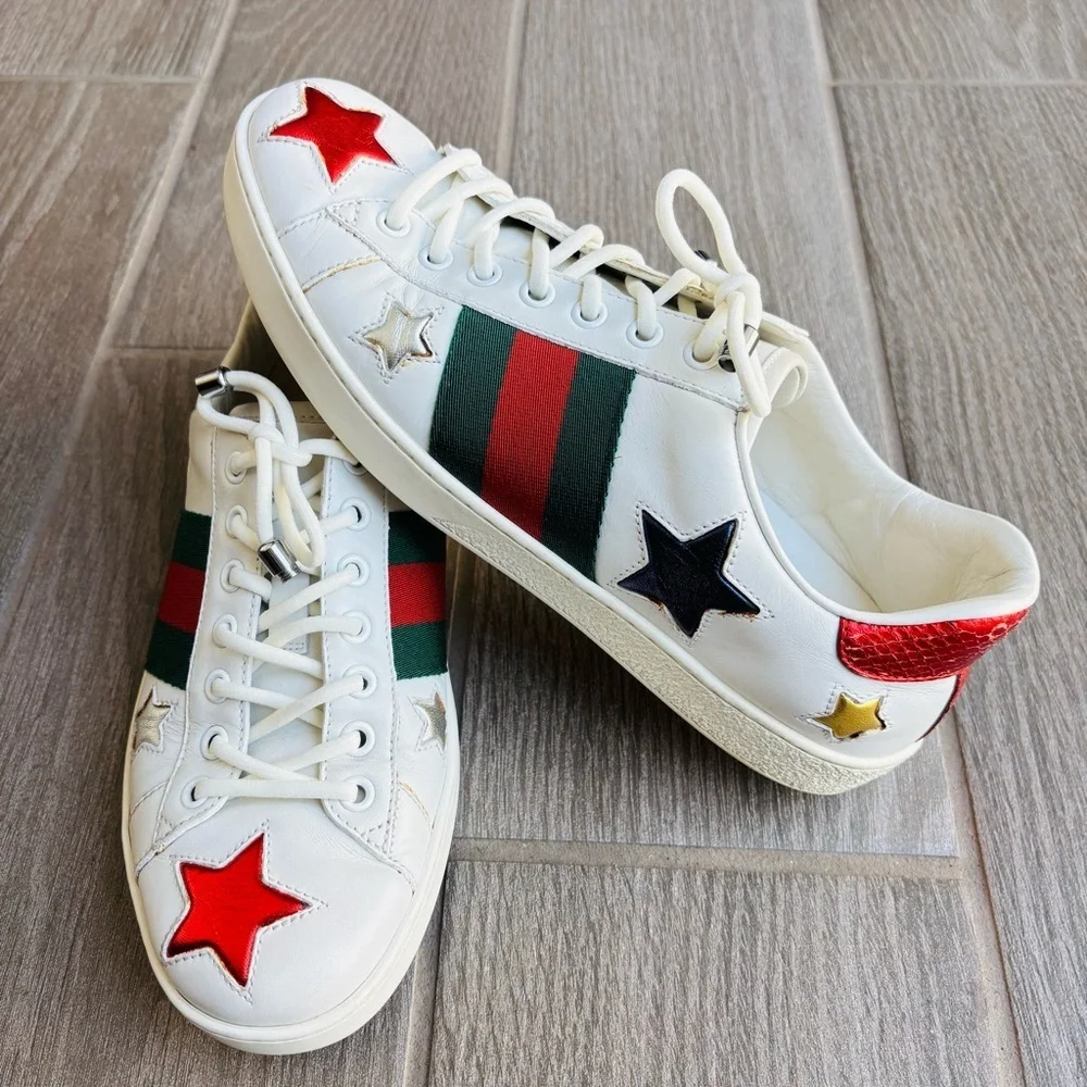 Gucci Ace Stars 452502 Multicolor Unisex Sneakers Shoes size IT/EU M5.5 G W7.5-8